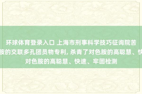 环球体育登录入口 上海市刑事科学技巧征询院苦求用于检测色胺的交联多孔团员物专利， 杀青了对色胺的高聪慧、快速、牢固检测