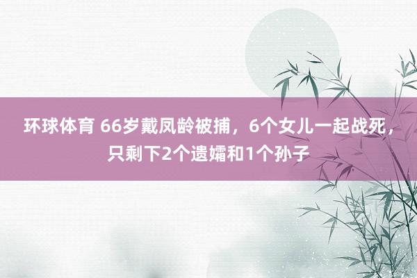 环球体育 66岁戴凤龄被捕，6个女儿一起战死，<a href=
