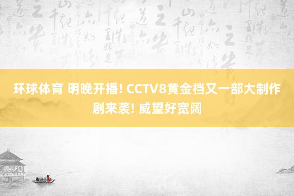 环球体育 明晚开播! CCTV8黄金档又一部大制作剧来袭! 威望好宽阔