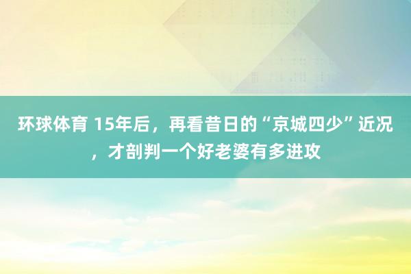 环球体育 15年后，再看昔日的“京城四少”近况，才剖判一个好老婆有多进攻