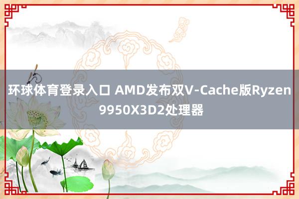 环球体育登录入口 AMD发布双V-Cache版Ryzen 9950X3D2处理器