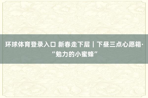 环球体育登录入口 新春走下层｜下昼三点心愿箱·“勉力的小蜜蜂”