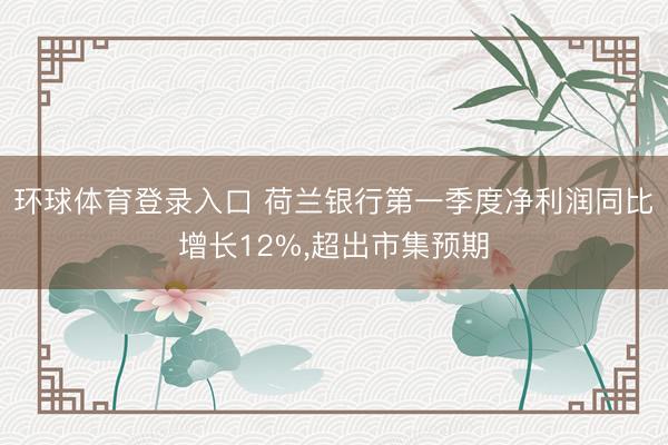 环球体育登录入口 荷兰银行第一季度净利润同比增长12%，超出市集预期