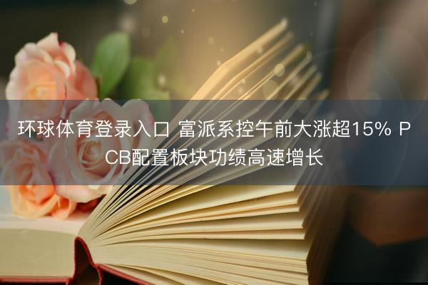 环球体育登录入口 富派系控午前大涨超15% PCB配置板块功绩高速增长