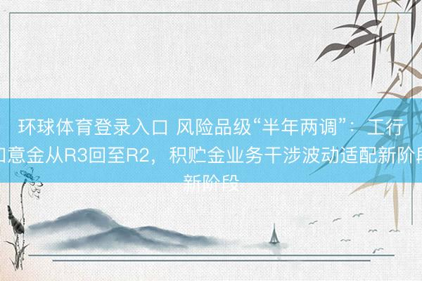 环球体育登录入口 风险品级“半年两调”：工行如意金从R3回至R2，积贮金业务干涉波动适配新阶段