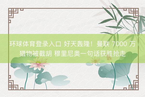 环球体育登录入口 好天轰隆！曼联 7000 万猎物被截胡 穆里尼奥一句话获胜抢走