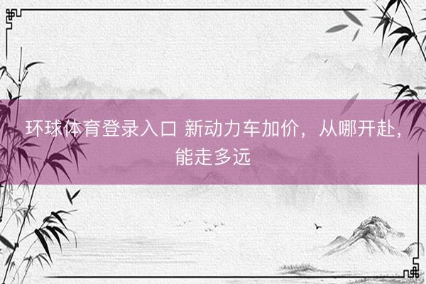 环球体育登录入口 新动力车加价，从哪开赴，能走多远