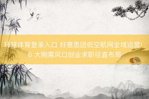 环球体育登录入口 好意思团低空航网全域运营! 6 大刚需风口创业求职径直布局