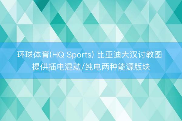 环球体育(HQ Sports) 比亚迪大汉讨教图 提供插电混动/纯电两种能源版块
