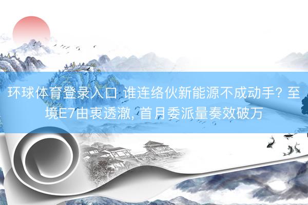 环球体育登录入口 谁连络伙新能源不成动手? 至境E7由衷透澈， 首月委派量奏效破万