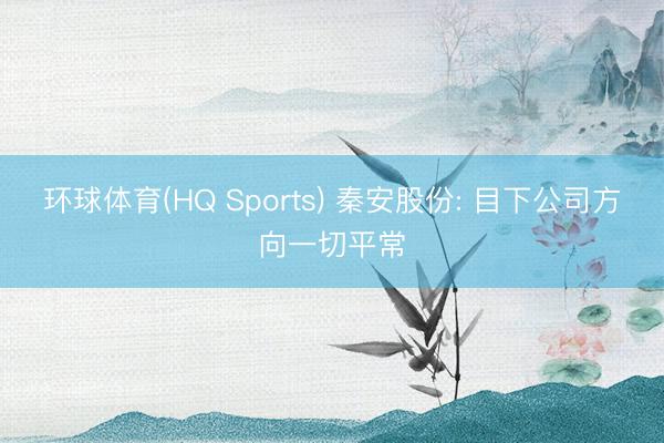 环球体育(HQ Sports) 秦安股份: 目下公司方向一切平常
